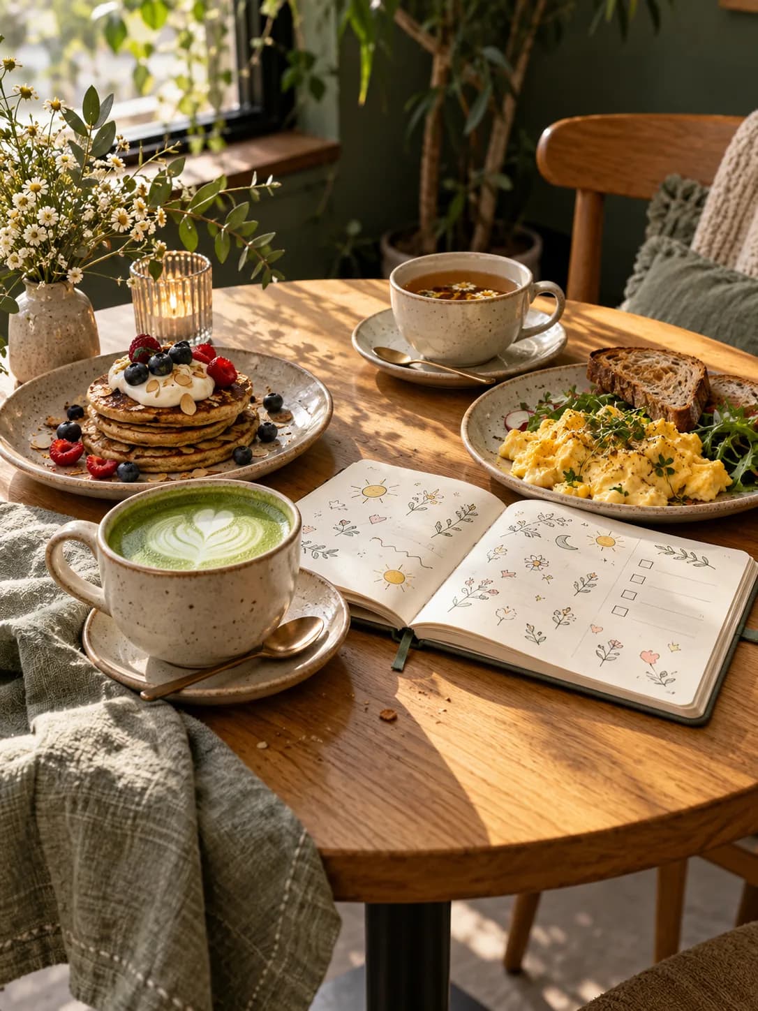Matcha, čaj, brunch a pohoda